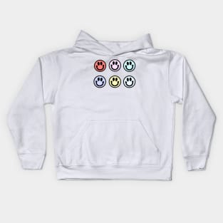 Pastel Happy Faces Sticker Pack Kids Hoodie